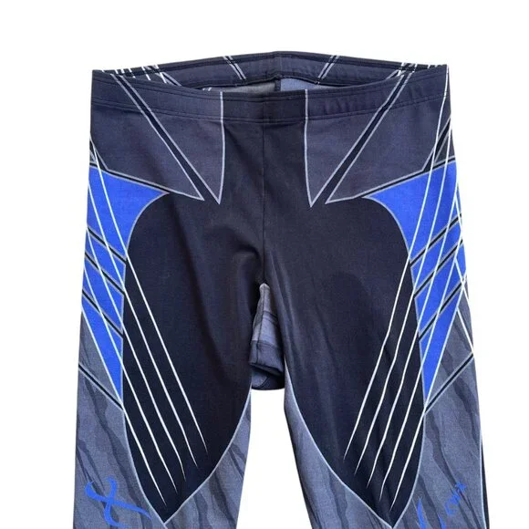 🏃♂️ CW-X Stabilyx Running Leggings L Blue Black Compression Spandex - Picture 3 of 9